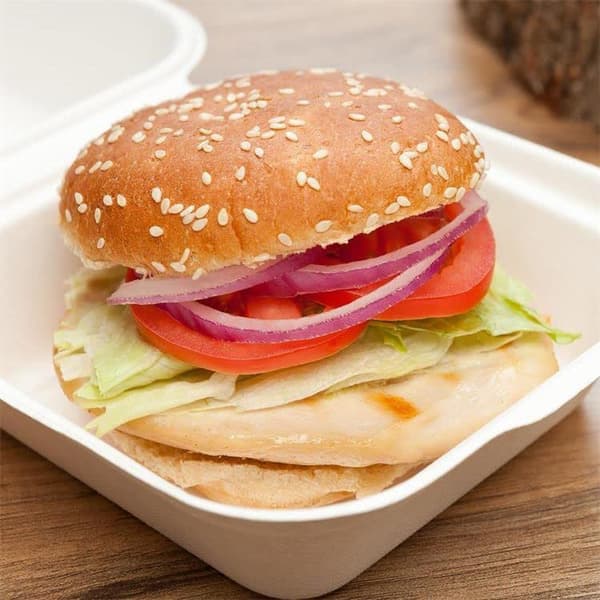 Sockerrörsbagass 50 st Bio Nedbrytbart Bagasse Komposterbart Takeaway Engångs Matlåda Burgerbox