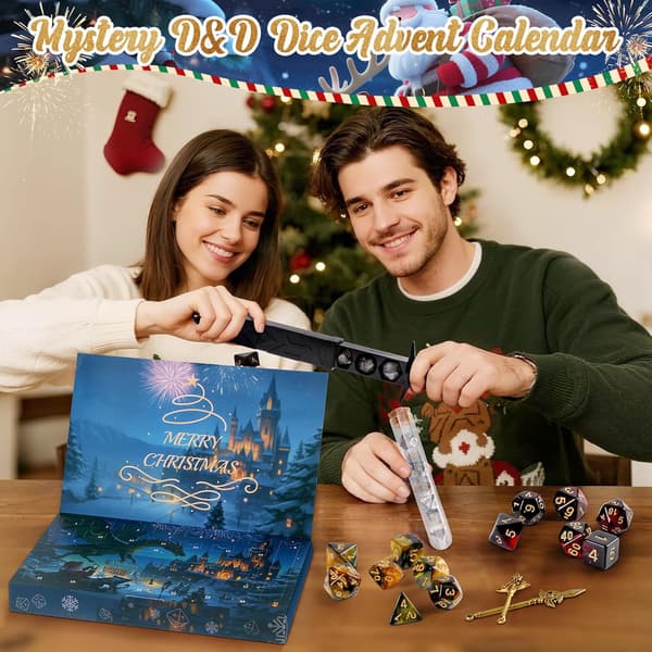 2026 Julekalender, Mystisk D&D Terningesæt, 24-dages Julekalender, Overraskende D&D Gaver, til Dungeons & Dragons RPG'er