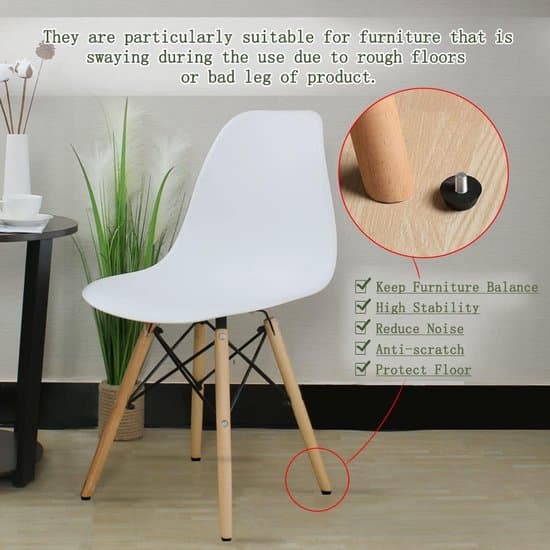 20 Stykker M6 Møbelglidere – Justerbare Nivåføtter for Stoler og Sofa (10x20mm, Svart)