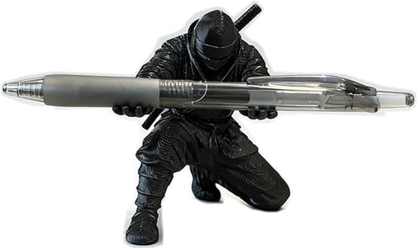 Ninja Penneholder, Sort, 3D-printet Krigerfigur Skrivebordsorganisator