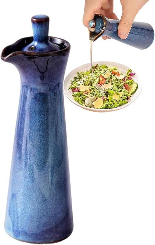 Sojasauceflaskedispenser – Olie og Eddike – 80 ml – Keramisk Beholder – Olie-/Eddikeflaske – Olivenoliedispenser – Til Madlavning, Sirup 15 cm