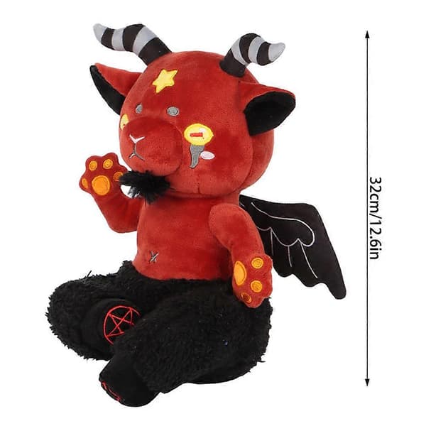 Baphomet Plushie - Demon Gosedjur för Gotisk Rumsinredning & Unik Barnpresent - Bedårande & Rolig Samlarleksak