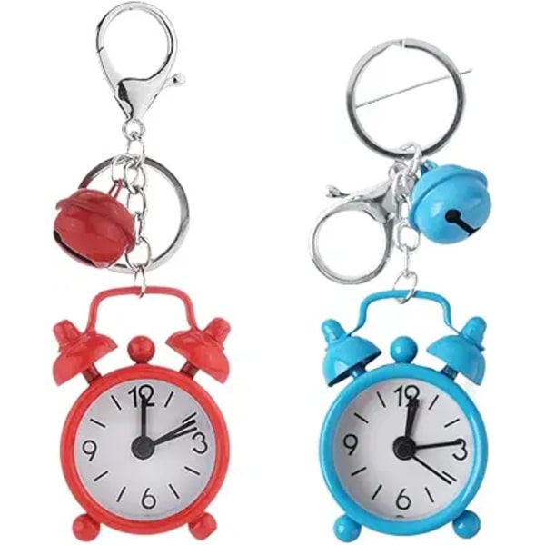 2 st elegant minibilformad väckarklocka nyckelring - elegant bärbar accessoar