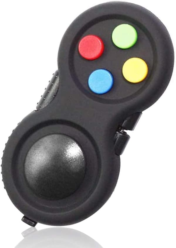 Mini Fidget Knap Controller Pad Legetøj til Børn Voksne med Angst og Autisme (Sort & Mix)