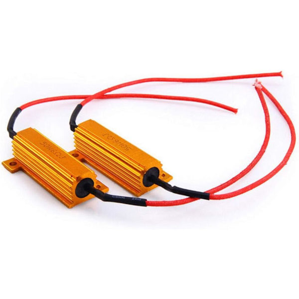 BELYSNING 2 stk. LED-belastningsmodstande 50W 8ohm LED-pærer Blinklys Fejl/Blinker/Hyperblink