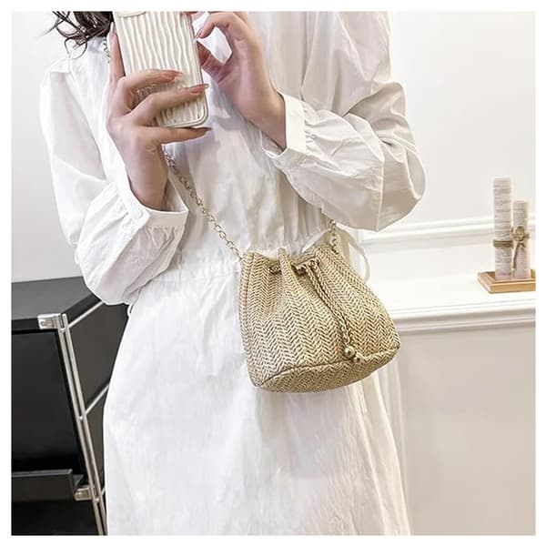 Strå Crossbody Taske, Sommer Strandtaske