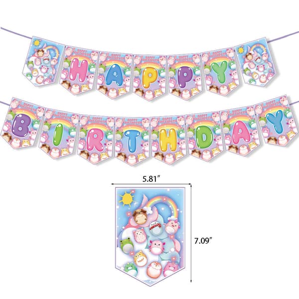 Squishmallows-teemainen syntymäpäiväjuhlasetti