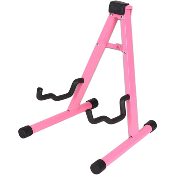 Universellt hopfällbart instrumentstativ, gitarrstativ, A-ram musikstativfäste, rosa