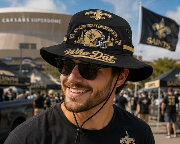 Who Dat 60-års jubilæum Boonie Hat – 60-års jubilæumshat, udendørs solhat til mænd og kvinder