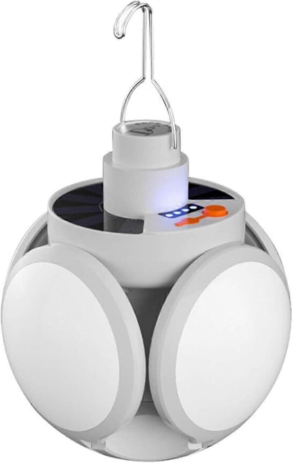 LED solcellelygter og lommelygter, USB genopladelig vandre- og campingteltlampe