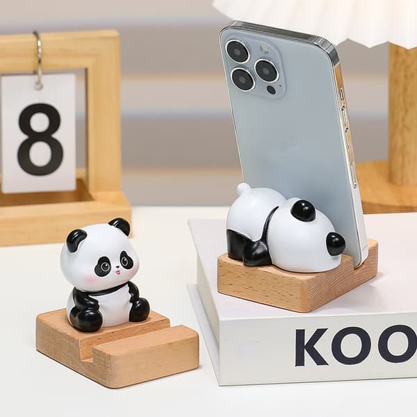 Panda Puhelinpidike Söpö Puhelinpidike Mini Puinen Puhelinpidike Sopii Kaikille Puhelimille D