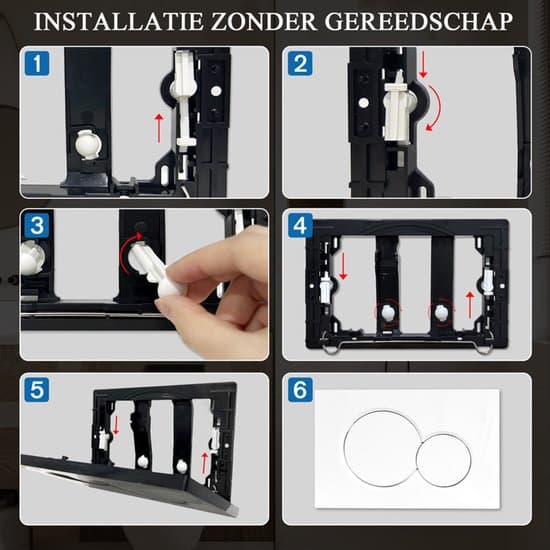 Spyleplater - Passer til Geberit UP320/UP300 & SIGMA01/20/21/30/40/50 - Toalettspyleplate - Dobbelspyling - Hvit