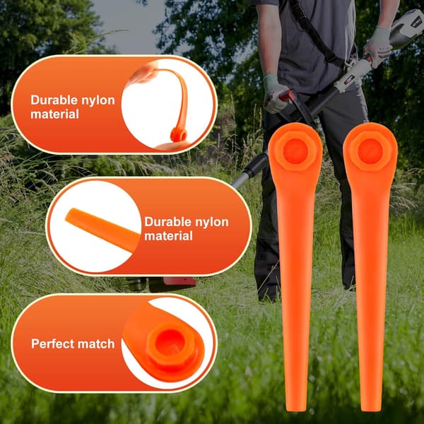 100-pack plastreservblad för Gardena 9823 9825 9820 9821 Trimmerblad 70mm