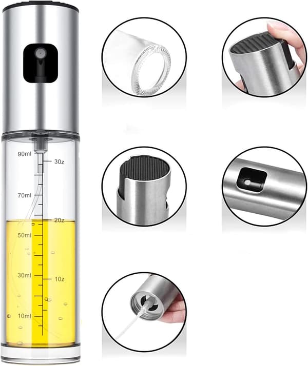Oljedispenser for matlaging, 100 ml olivenoljesprøyte, oljedispenser for airfryer, salat, grill, steking
