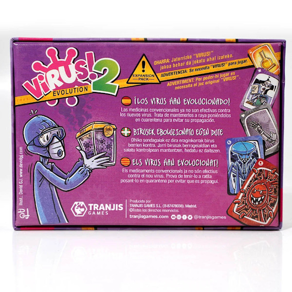 Tranjis Games Virus! + Virus 2 Kortspillpakke Evolution Utvidelse - Spansk Virus2