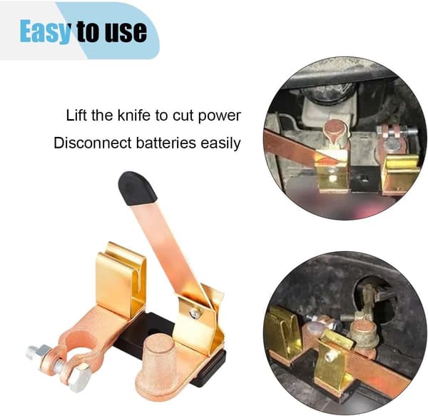 Bil Top Post Batteri Strømblad Batteri Hovedafbryder, 12V 24V Kniv Afbryder Sæt, Negativ Post Batteri Afbryder Isolator