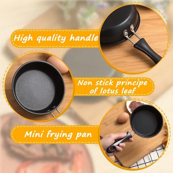 Mini stekepanne, perfekt for steking av egg, pannekaker osv.; egnet for hjemmebruk og utendørs camping.