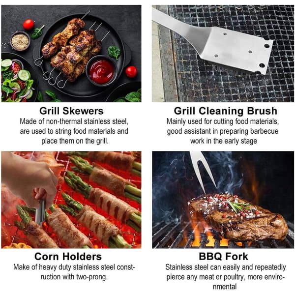 BBQ Redskaber, Rustfrit Stål, 20 Dele