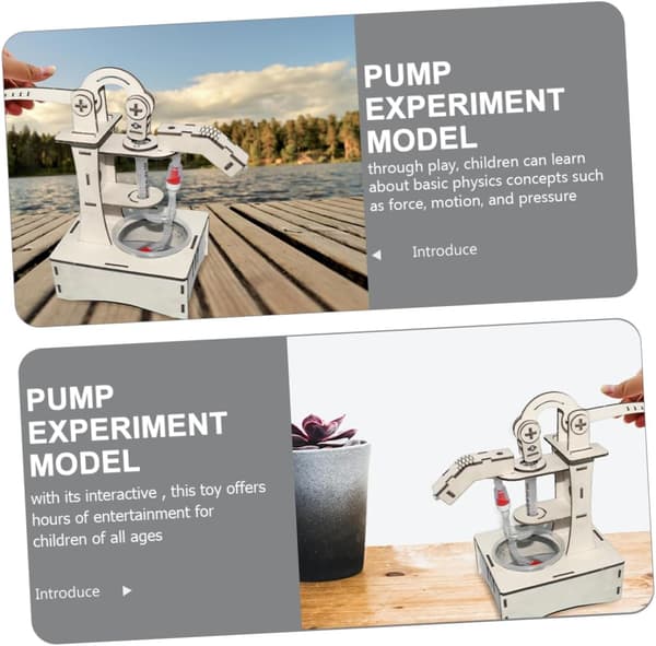 Gør-det-selv Træ Håndvandpumpe STEM-sæt - Pædagogisk Fysik Eksperiment Model til Børn