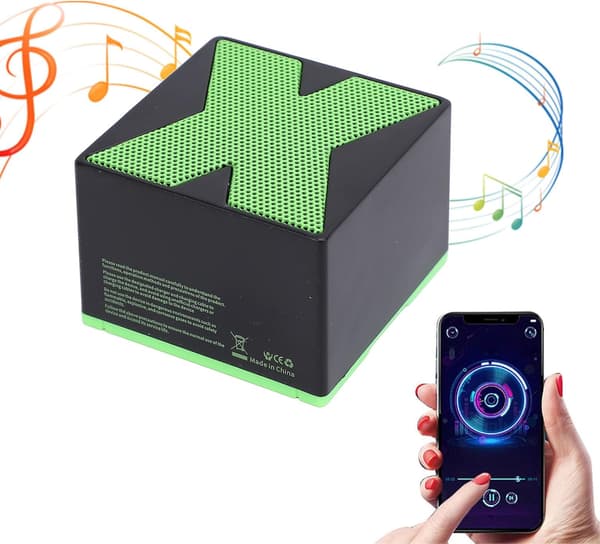 Kompakt och bärbar högtalare — Stöder äkta stereoparning, kompatibel med smartphones/surfplattor, stöder handsfree-samtal, perfekt för utomhusbruk (grön)