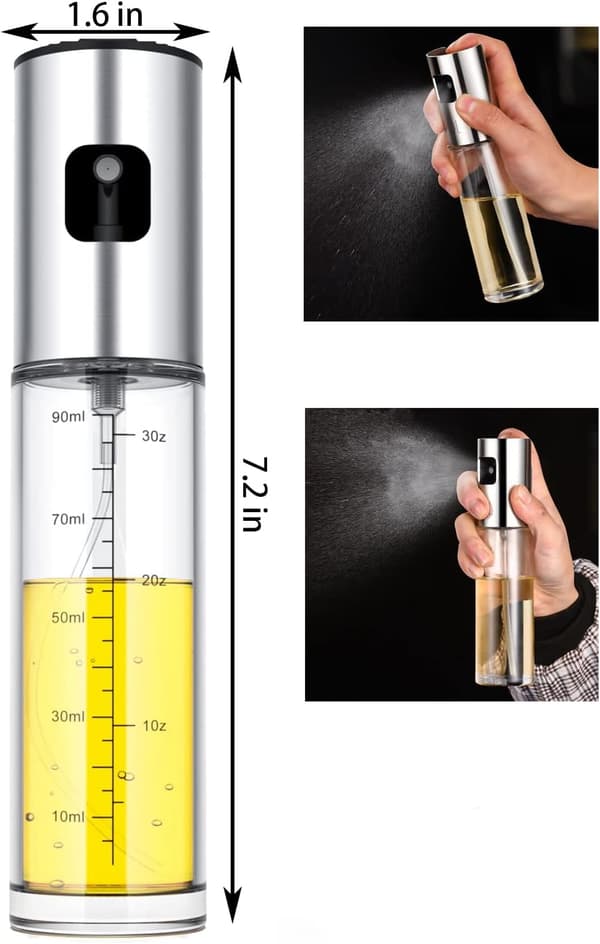 Oljedispenser for matlaging, 100 ml olivenoljesprøyte, oljedispenser for airfryer, salat, grill, steking