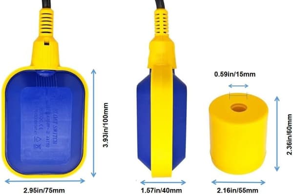 3M 3 meter kabel flottørbryter, vannstandskontroller, universell grensebryter, IP68 vanntett.
