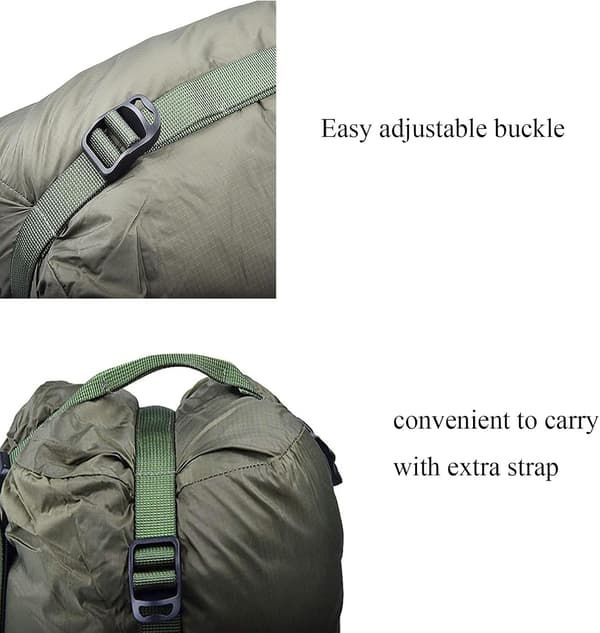 2 ultralette 10L nylon kompressionsposer til soveposer, camping, vandreture, backpacking