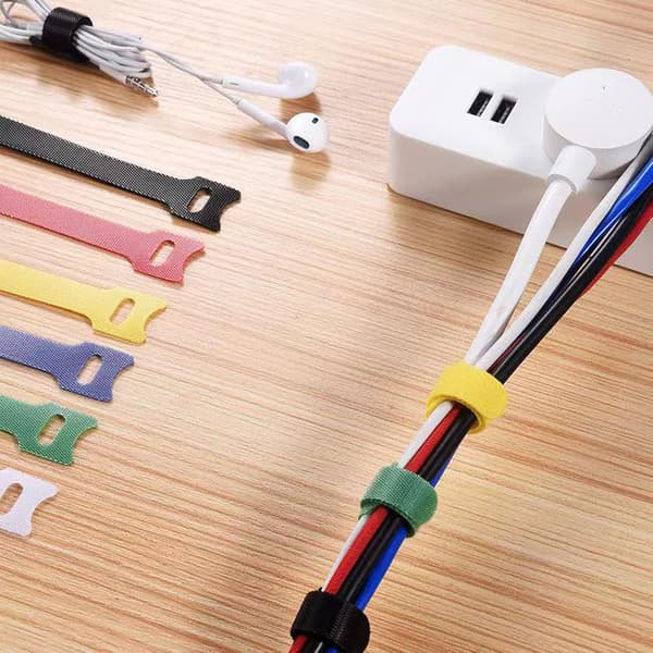 60 stk. Velcro Kabelbindere, Genanvendelige Kabelbindere, Justerbare Stropper Ryddelig Wrap Krog og Løkke Fastgørelse Wirebindere