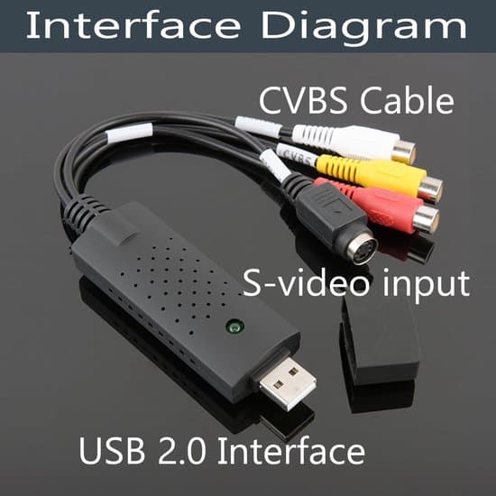 USB 2.0 Audio Video Grabber - Konverter - Analog til Digital - For VHS/VCR/TV til DVD - Kompatibel med Windows 11/10/8/7/Mac