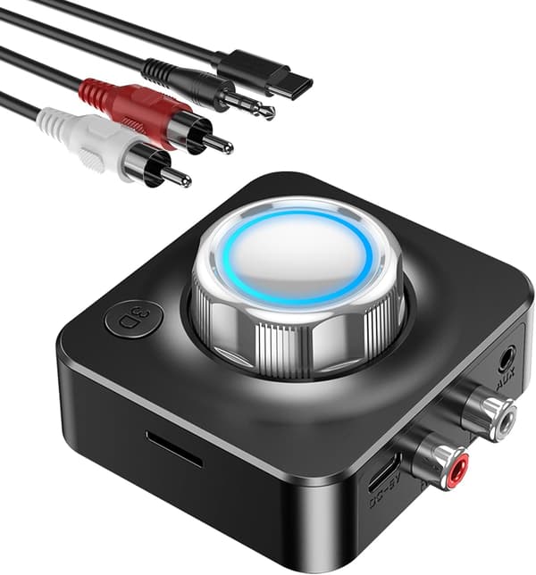 Hemmstereo Bluetooth-mottagare, RCA Bluetooth-adapter för gamla mottagare med 3D-surroundljud