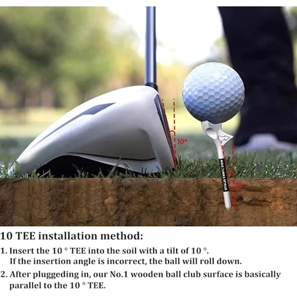 10-pack Premium Golf Tees, 10 Graders Plast Golf Tees, Professionella, Hållbara, Öka Distansen, Minska Bollspin, Golfutrustning