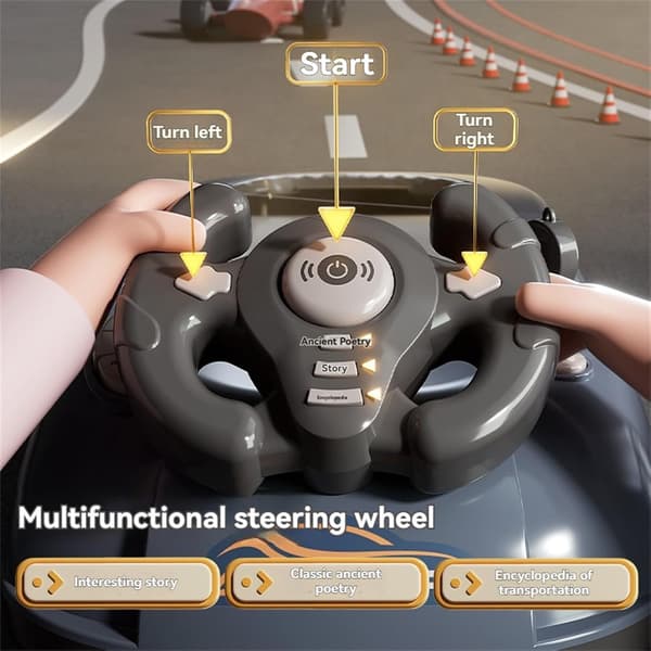 Racingsimuleringsspel – Rattkontroll (blå) – Inkluderar batteripaket