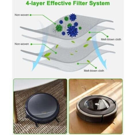 10 støvsugerposer til iRobot Roomba i7 i7+ i3 i3+ i4 i4+ i6 i6+ j7 j7+ i8 i8+ S9 S9+ E5 E6 E7 Clean Base, erstatningsstøvpose tilbehør