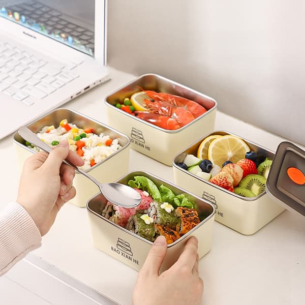 Bento Box Matlåda För Vuxna Stapelbar Matlåda Portabel Matbehållare Läcksäker Matlåda Mikrovågssäker Diskmaskin