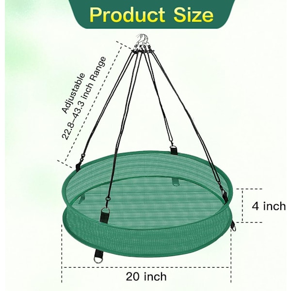 Fuglefrøopsamlingsbakker – 50 cm Diameter x 10 cm Høj, Grøn Spildbeskyttelsesplatform til Fuglefoderautomater, Udendørs Tilbehør til Foderautomater