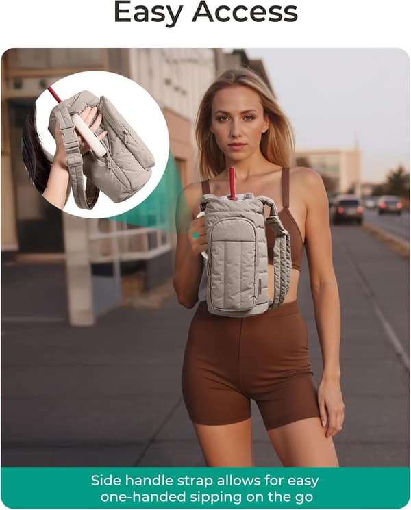 Vattenflaskhållare med rem, 40/32 oz Crossbody-väska Gymtillbehör, Slingväskor för kvinnor