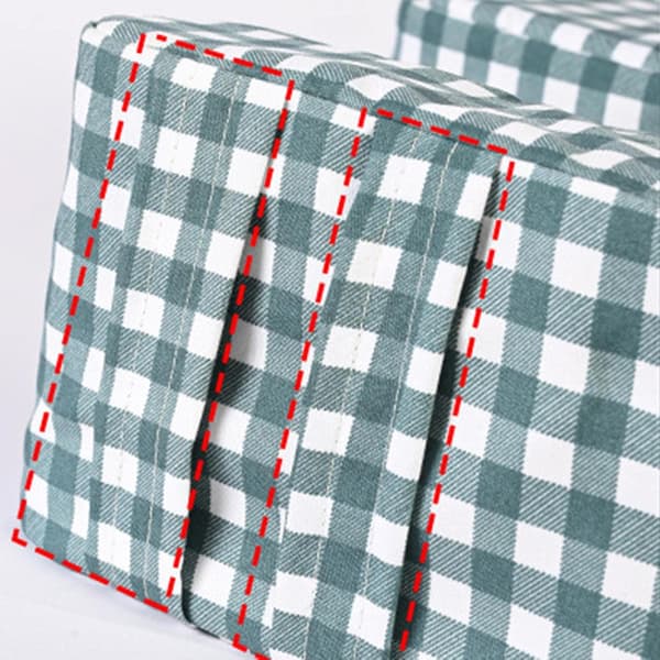 Gingham U-formad sidokudde - Multifunktionell kilkudde för sängliggande och vård efter operation