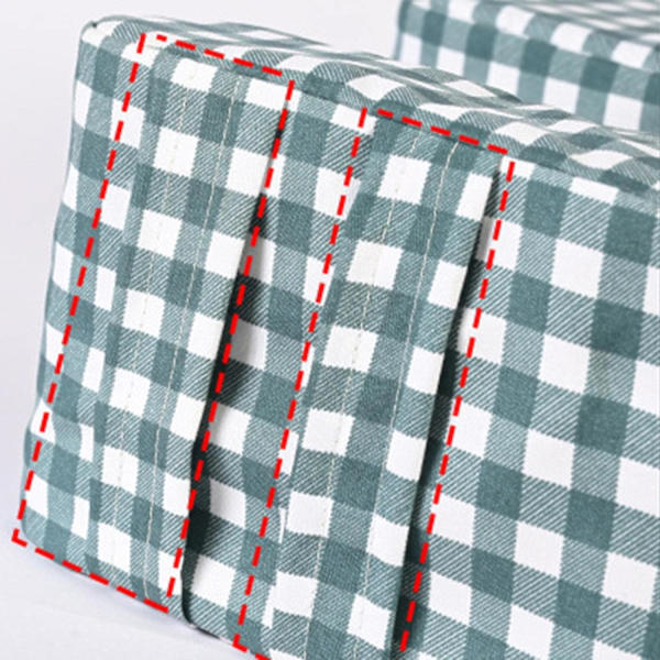 Gingham U-formet side sovepude - Multifunktionel kilepude til sengeliggende og pleje efter operation