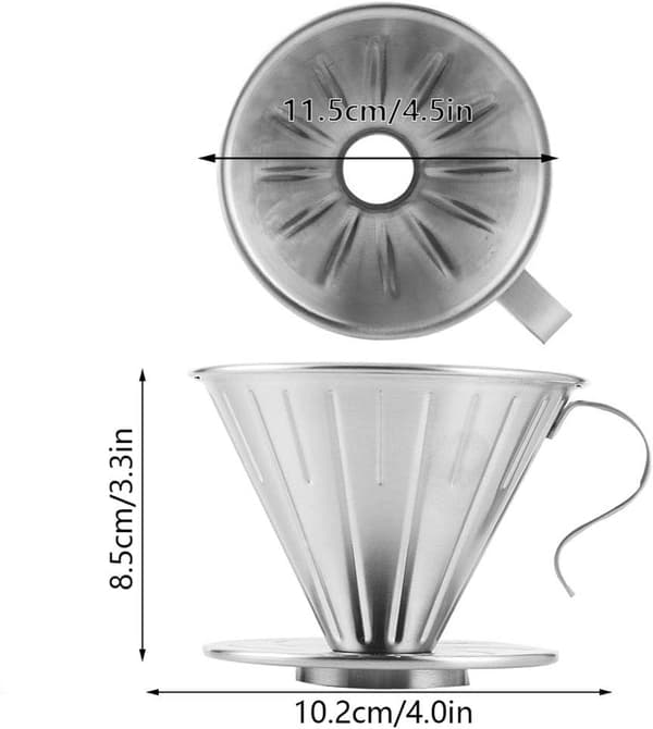 Kaffekande i rustfrit stål, filterkaffetragt håndlavet kaffefilter