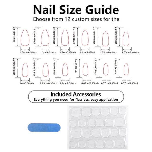 24 stk. jule snefnug dråbeformede negletips, fransk manicure