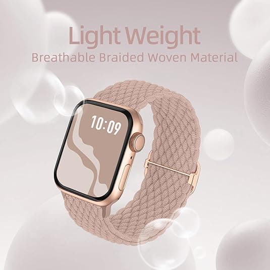 Flettet elastisk Solo Loop-kompatibel for Apple Watch-rem 44mm 45mm 46mm 49mm for kvinner menn Nylon elastiske stropper armbånd for