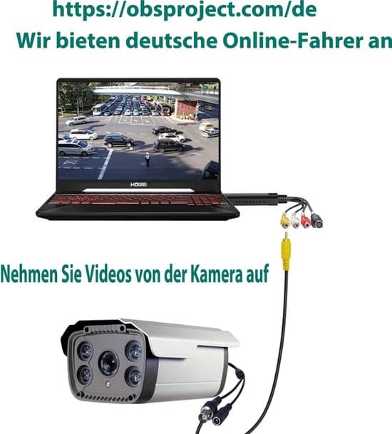 USB 2.0 Audio Video Grabber - Konverter - Analog til Digital - For VHS/VCR/TV til DVD - Kompatibel med Windows 11/10/8/7/Mac