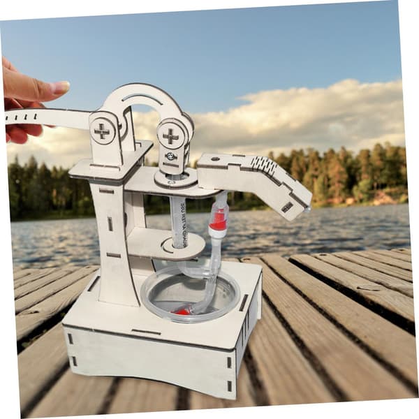 Gör-det-själv Trä Handvattenpump STEM-kit - Pedagogisk Fysik Experimentmodell för Barn