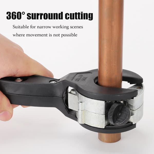 Ratcheting rørkutter, rørkutter 1/4\" til 7/8\", 2-i-1 kompakt rørkutter for trange rom, skrallesaks for PVC, PPR