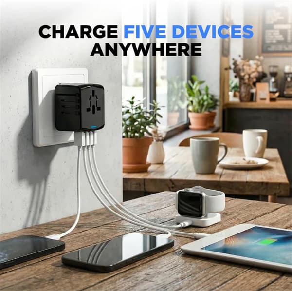 Universal reiseadapter (blå)
