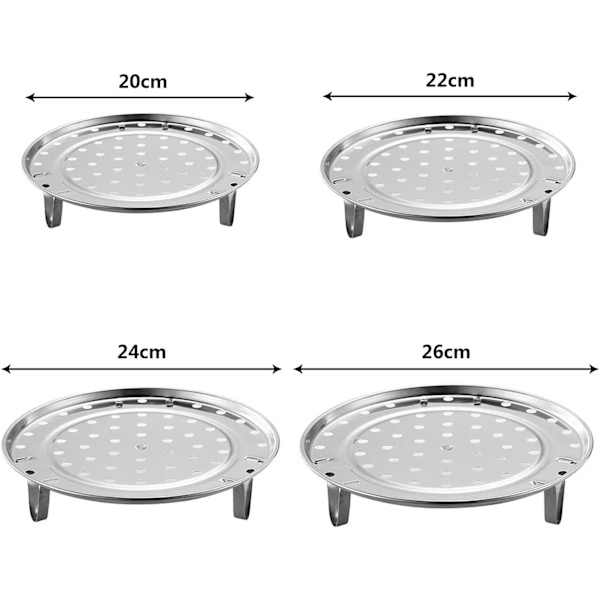 Dampstativ, 4-lags stativ i rustfritt stål, dampstativ for baking, matlaging, damping