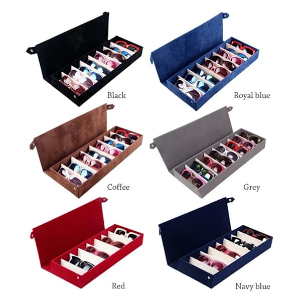 8-rums opbevaringsdisplay gitterkasse brilledisplaystand brilleholder til briller solbriller Grey