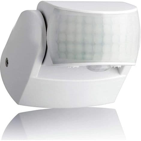 IP65 Utendørs Bevegelsesdetektor, Overflatemontert Veggenhet, Programmerbar, 12m/180° – 3m/360°, LED-kompatibel, Infrarød Sensor med Doble Sensorer