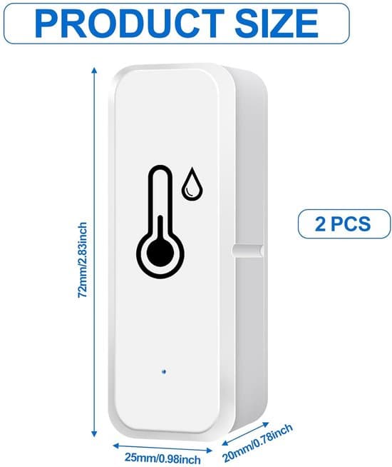 2-pakning Wi-Fi innendørs/utendørs termometer og hygrometer – smart sensor med app og datalogging