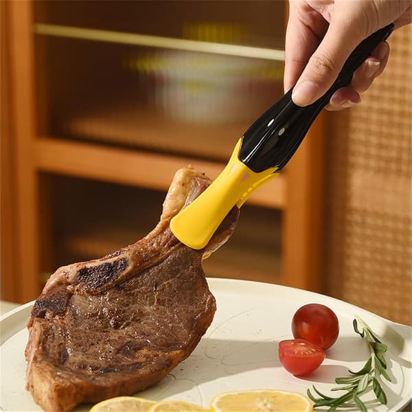 Anknäbb Elastomer Kökstång Värmebeständig & Halkfri För Säker Matlagning Bakning Grillning Elastomer Matklämmor Svart Black